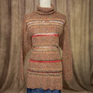 Vintage Oversized Sweater 90s Distressed Turtleneck Knit Indie Sleaze Grunge
